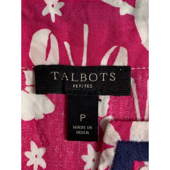 Talbots Women's Pink Lobster Rockstar Costal Tunic Blouse Size Petite (X-Small) - Picture 3 of 9